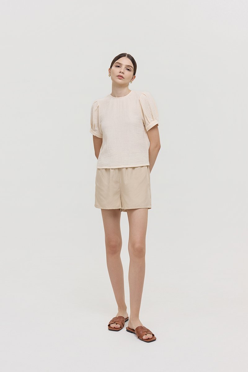 ELISABETTA COTTON PUFF SLEEVE TOP