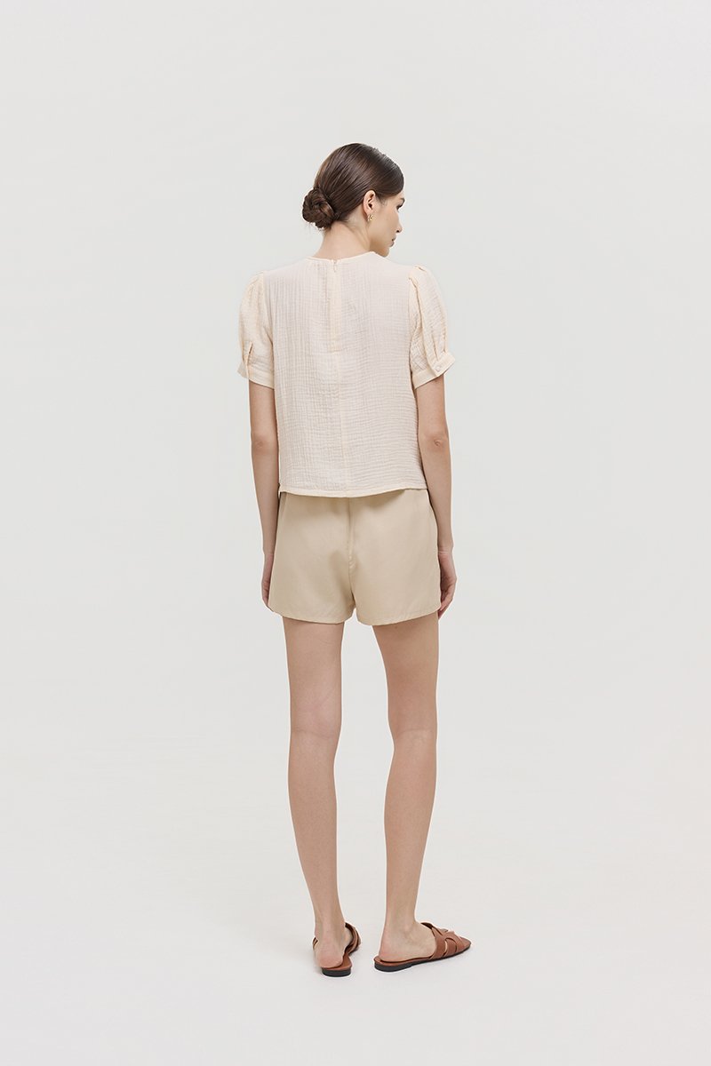 ELISABETTA COTTON PUFF SLEEVE TOP