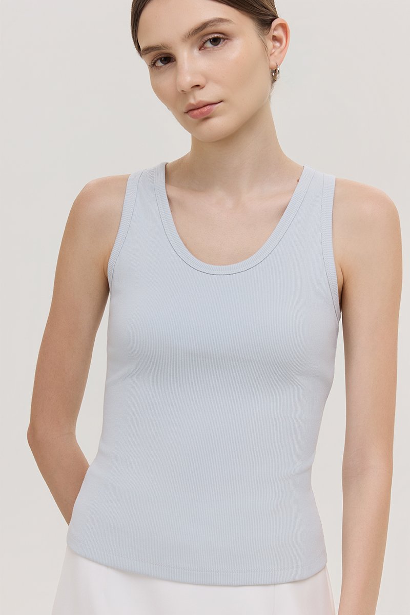 OLINA PADDED SCOOP NECK TANK TOP