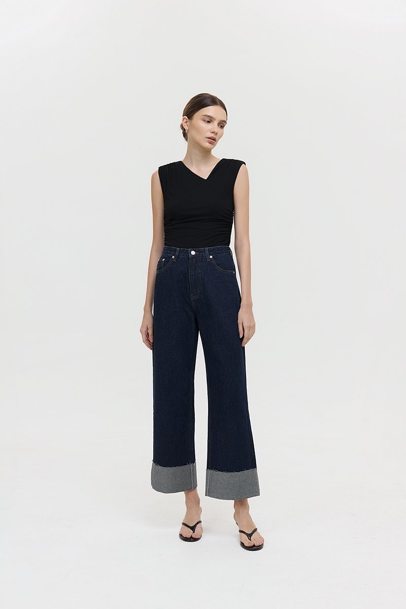 VERNICE FOLDED HEM JEANS