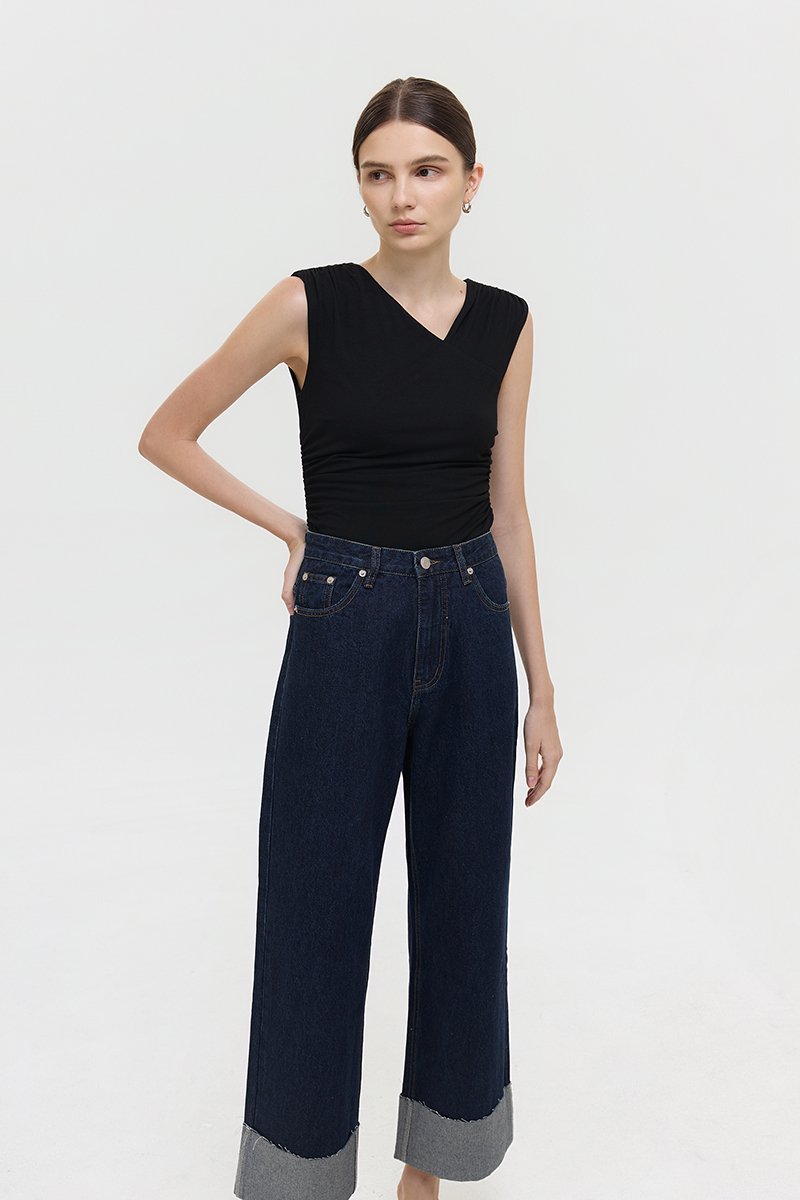VERNICE FOLDED HEM JEANS