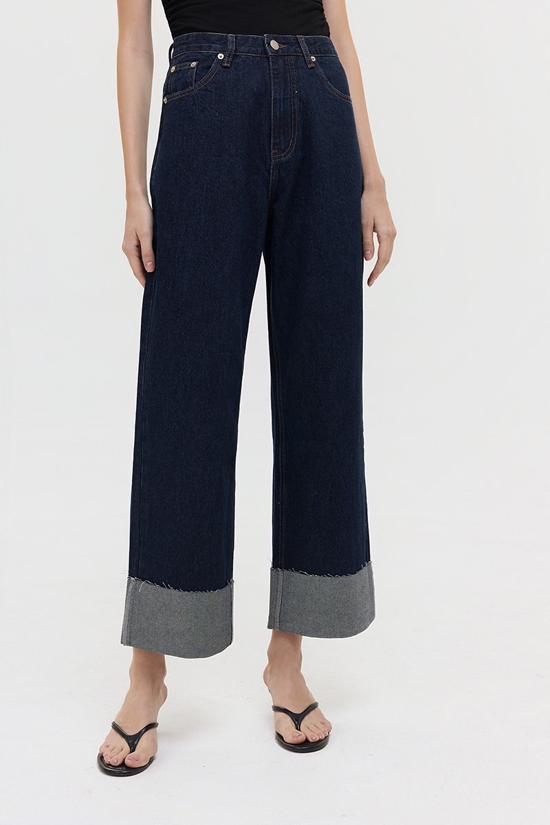 VERNICE FOLDED HEM JEANS