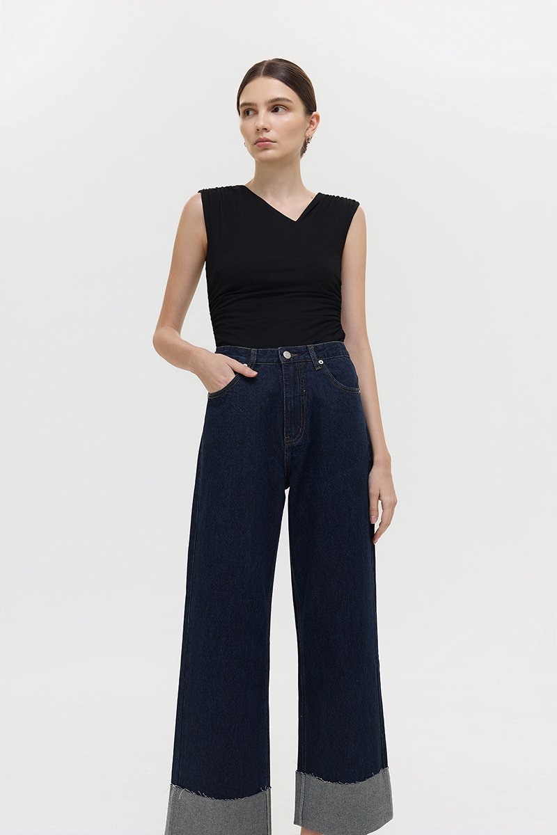 VERNICE FOLDED HEM JEANS