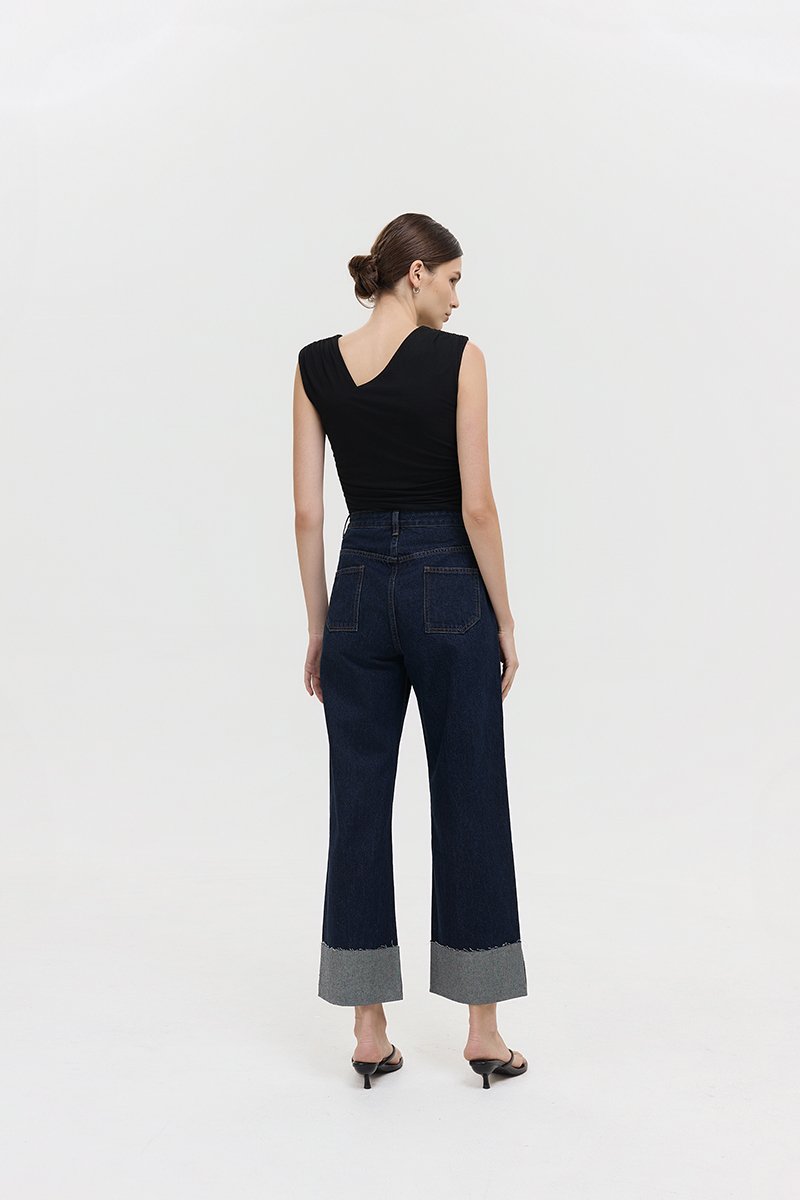 VERNICE FOLDED HEM JEANS