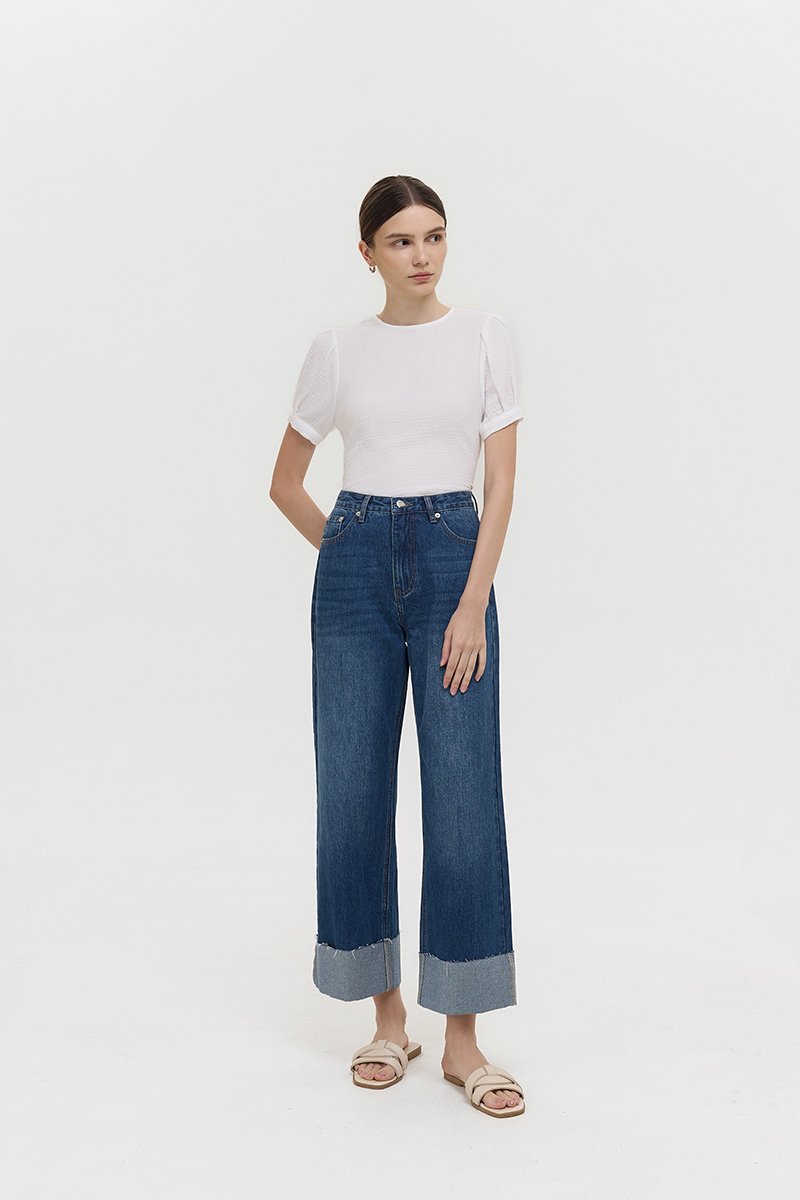 VERNICE FOLDED HEM JEANS