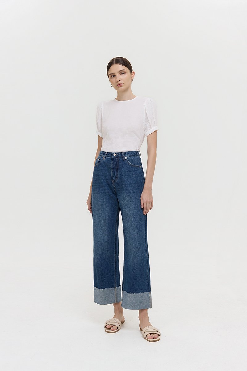 VERNICE FOLDED HEM JEANS
