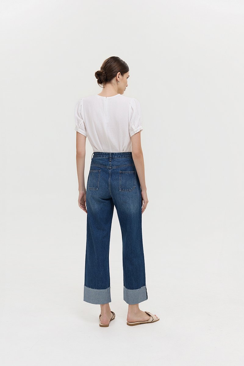 VERNICE FOLDED HEM JEANS