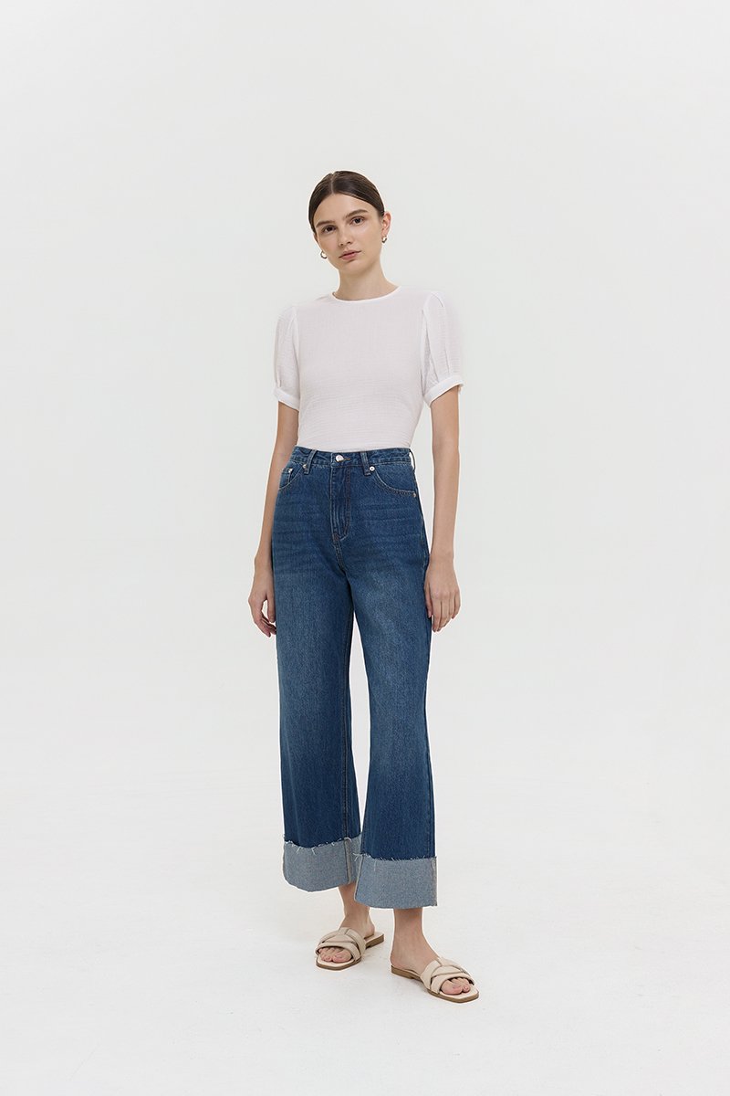 VERNICE FOLDED HEM JEANS