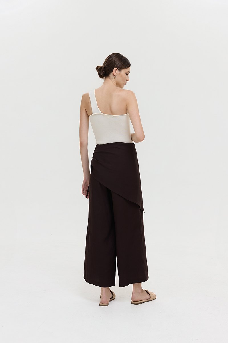 JASSIE DETACHABLE SCARF LINEN PANTS