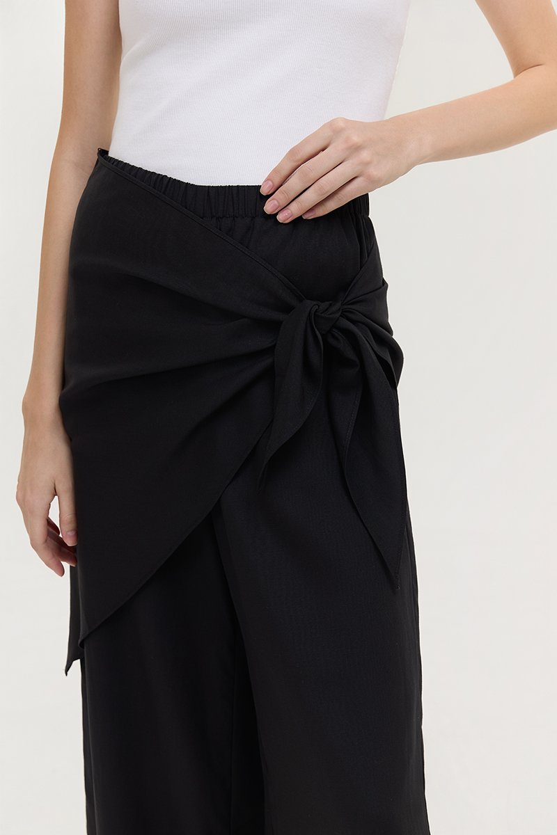 JASSIE DETACHABLE SCARF LINEN PANTS