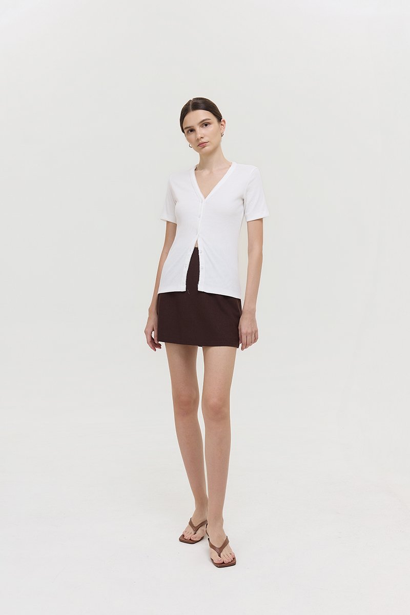 BAYLIN BUTTONDOWN LACE TRIM TEE