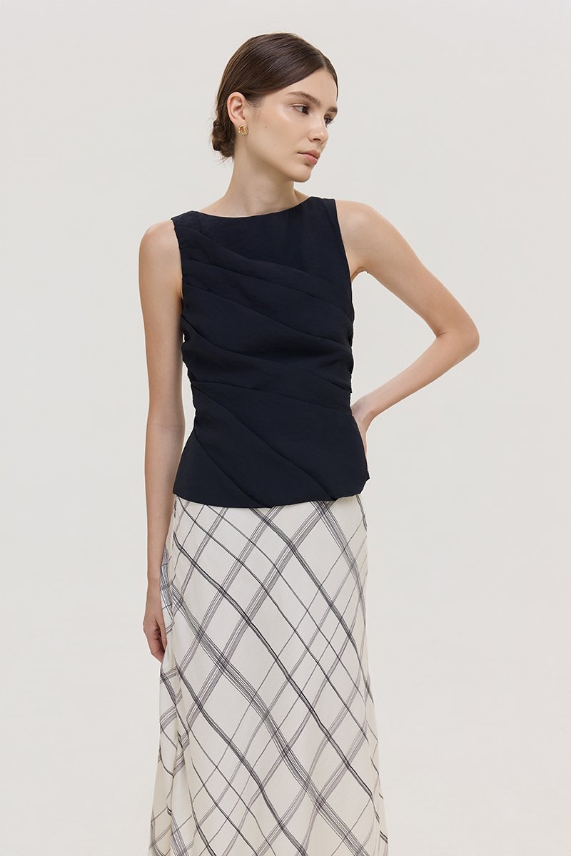 AYLIN PLEATED SLEEVELESS TOP