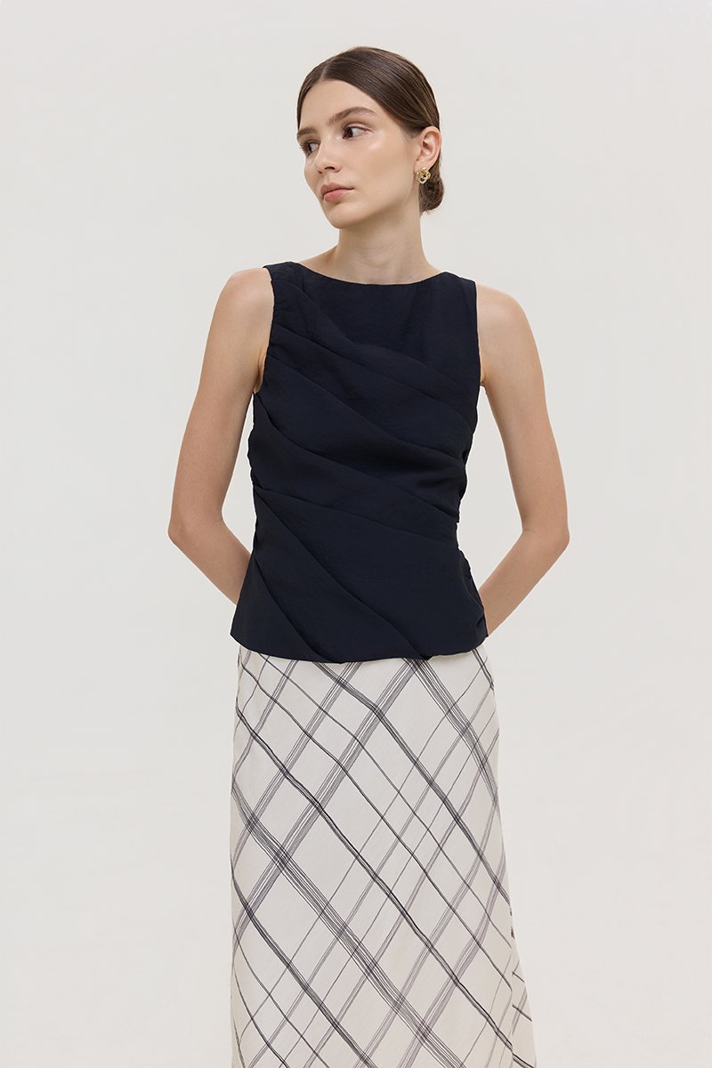 AYLIN PLEATED SLEEVELESS TOP