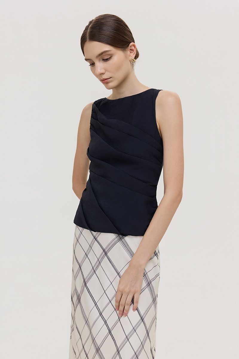 AYLIN PLEATED SLEEVELESS TOP