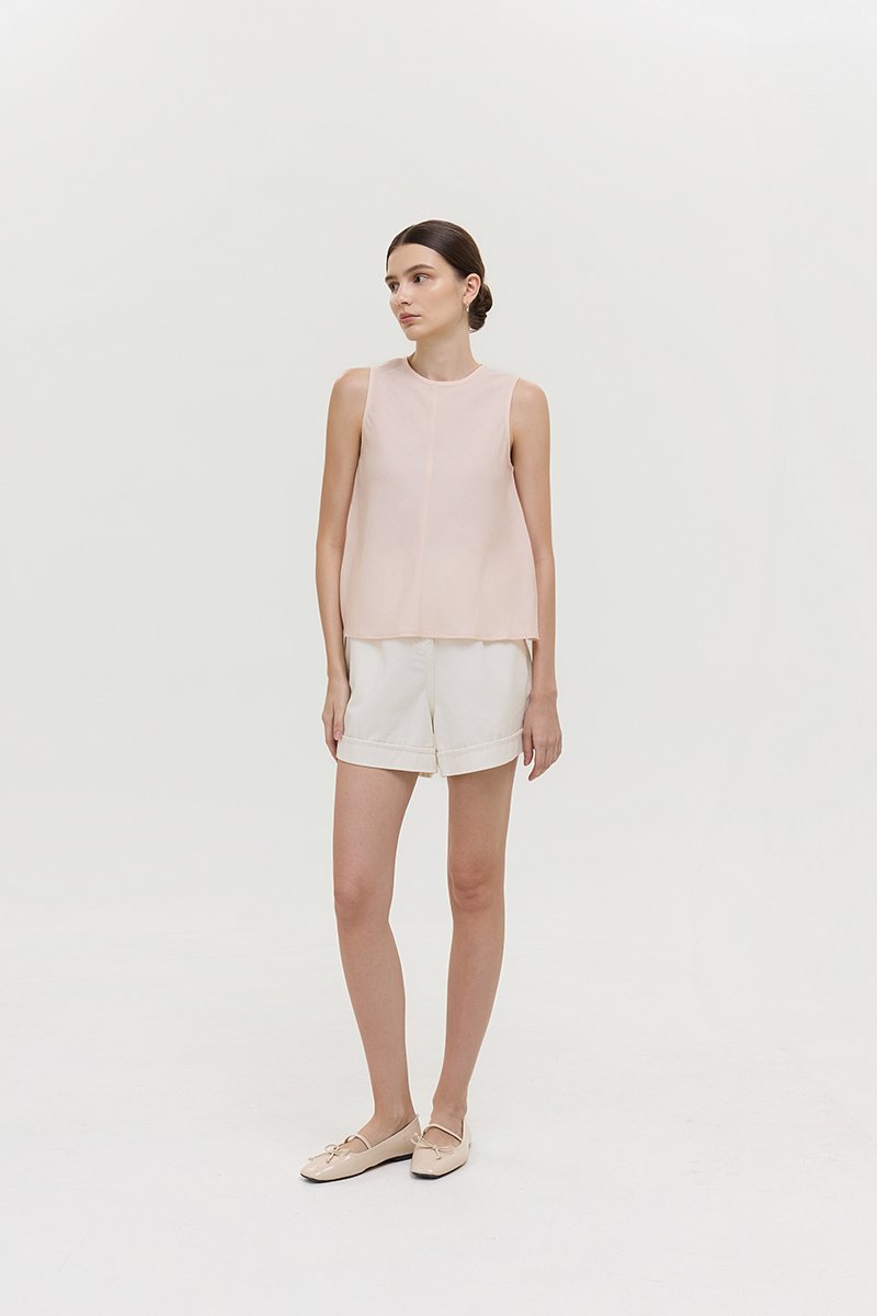 ALESSA BIAS CUT LINEN TOP