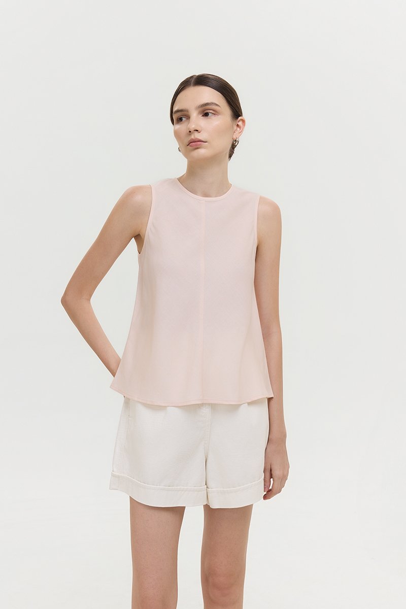 ALESSA BIAS CUT LINEN TOP