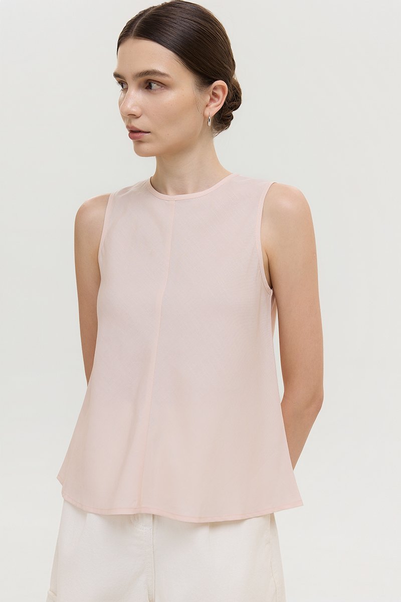 ALESSA BIAS CUT LINEN TOP