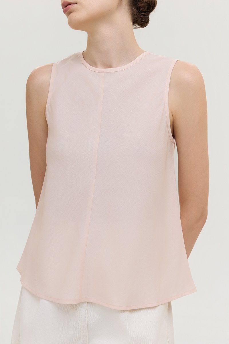 ALESSA BIAS CUT LINEN TOP