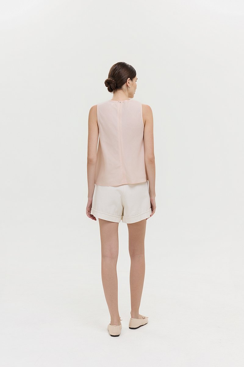 ALESSA BIAS CUT LINEN TOP