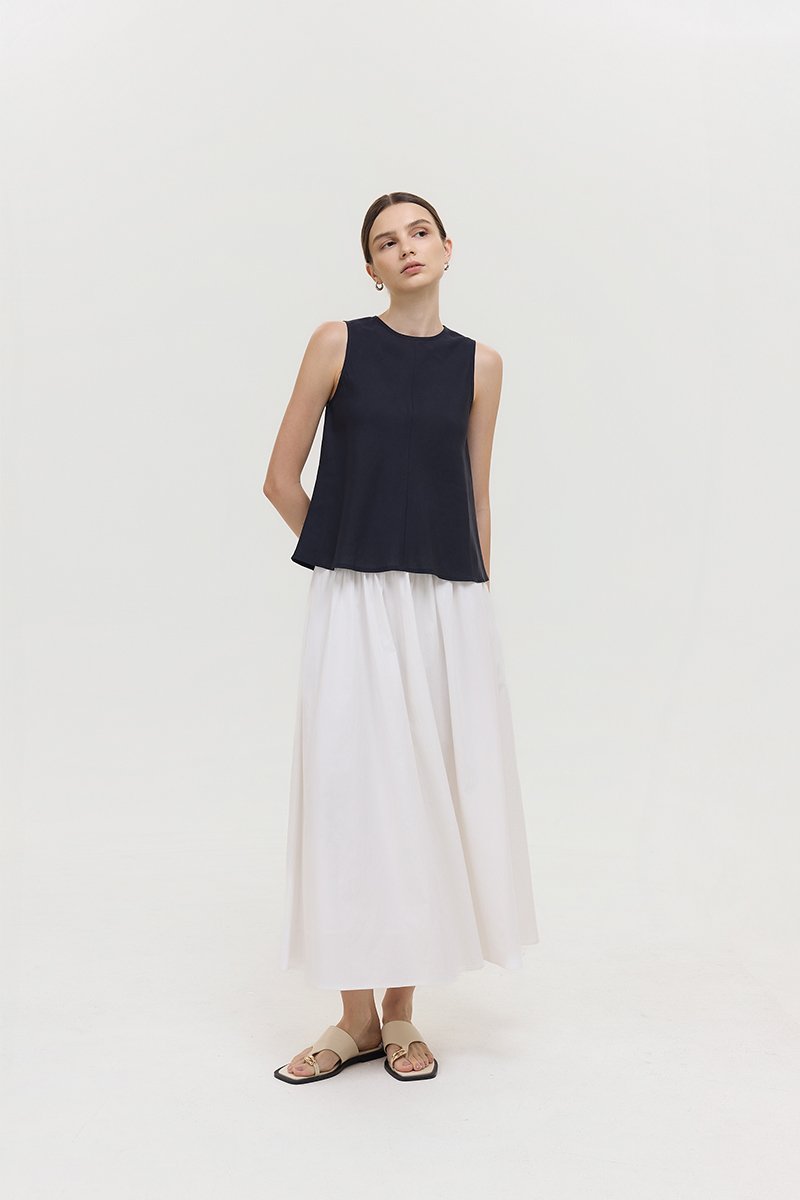 ALESSA BIAS CUT LINEN TOP