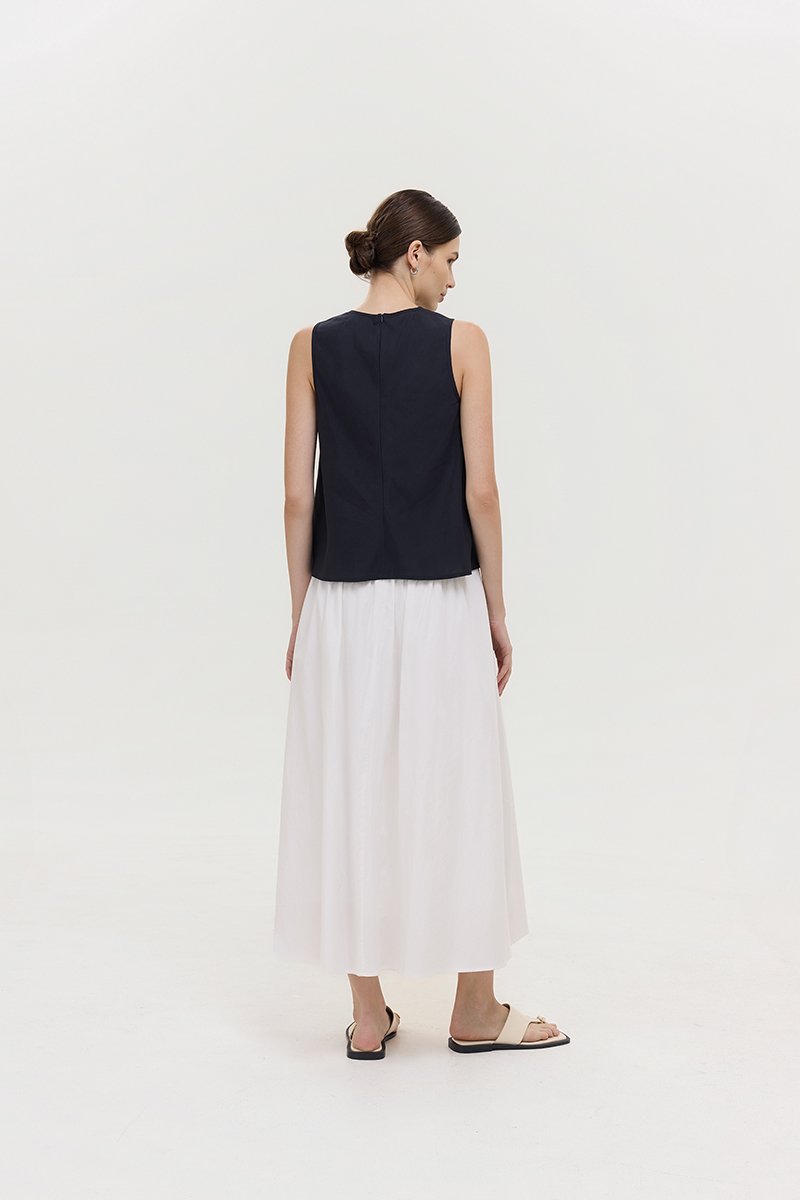ALESSA BIAS CUT LINEN TOP