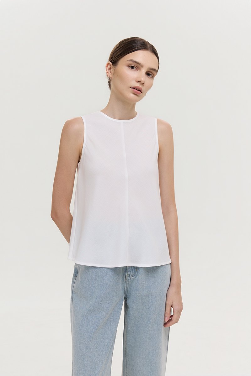 ALESSA BIAS CUT LINEN TOP