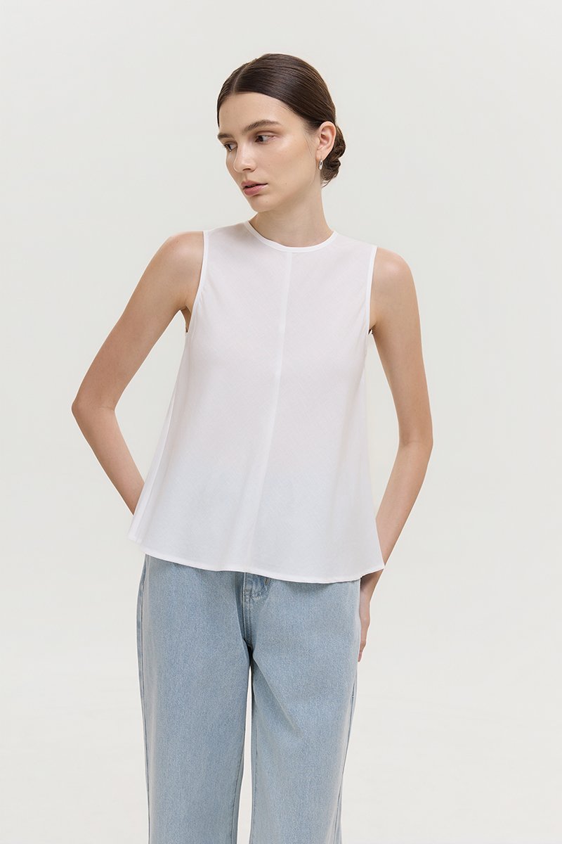 ALESSA BIAS CUT LINEN TOP