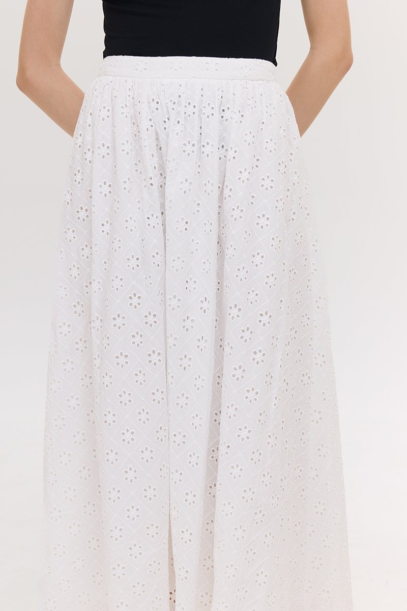 REISS EMBROIDERD FLARE MAXI SKIRT