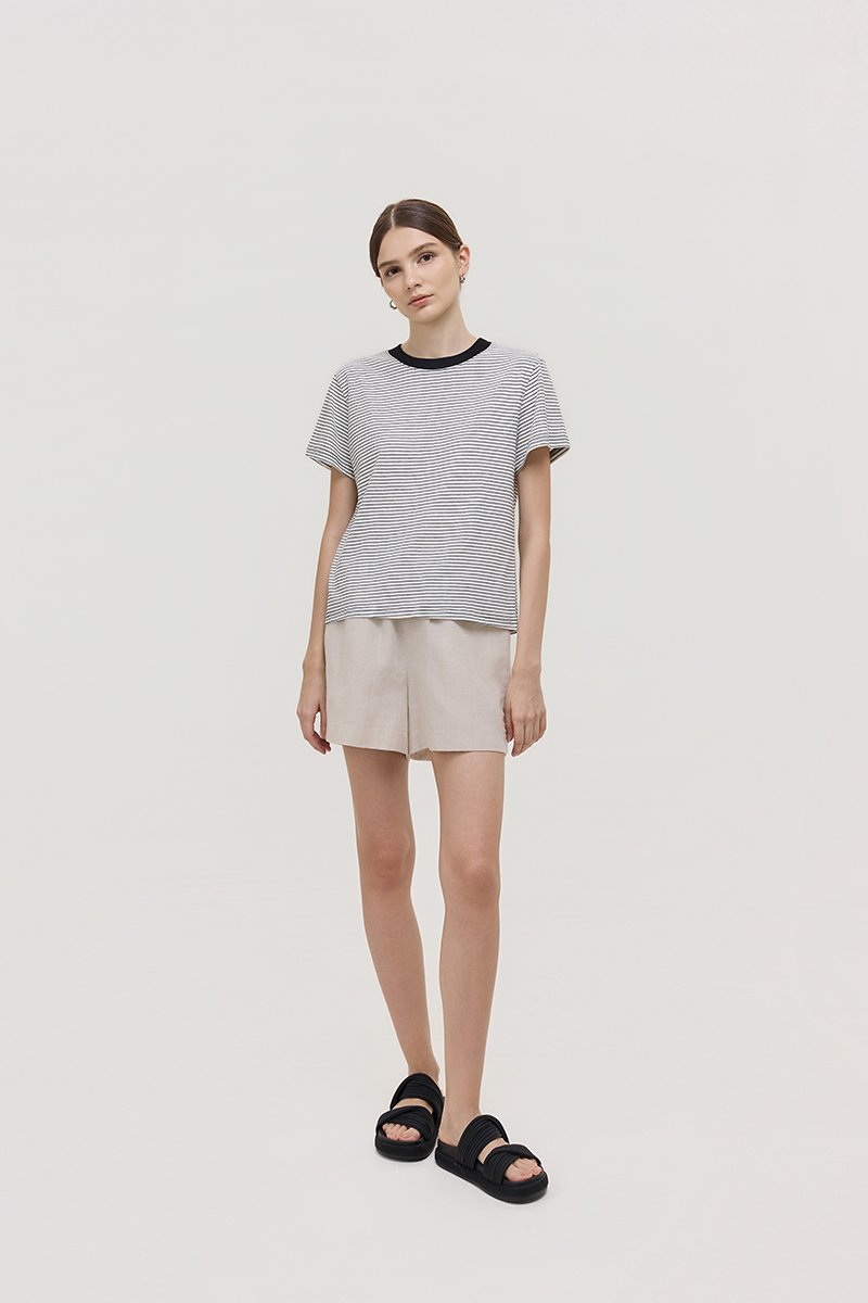HANES STRIPED COTTON TEE