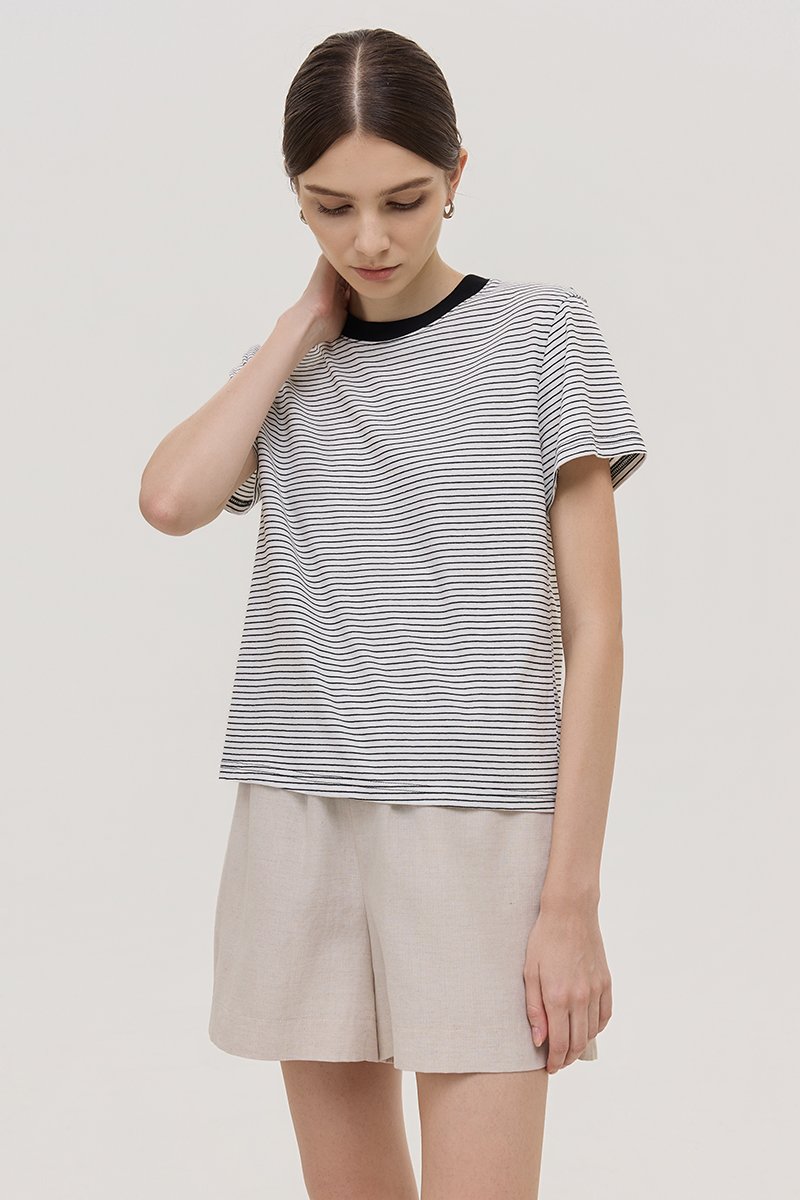 HANES STRIPED COTTON TEE