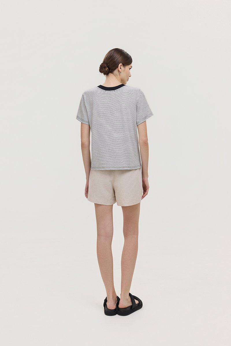 HANES STRIPED COTTON TEE