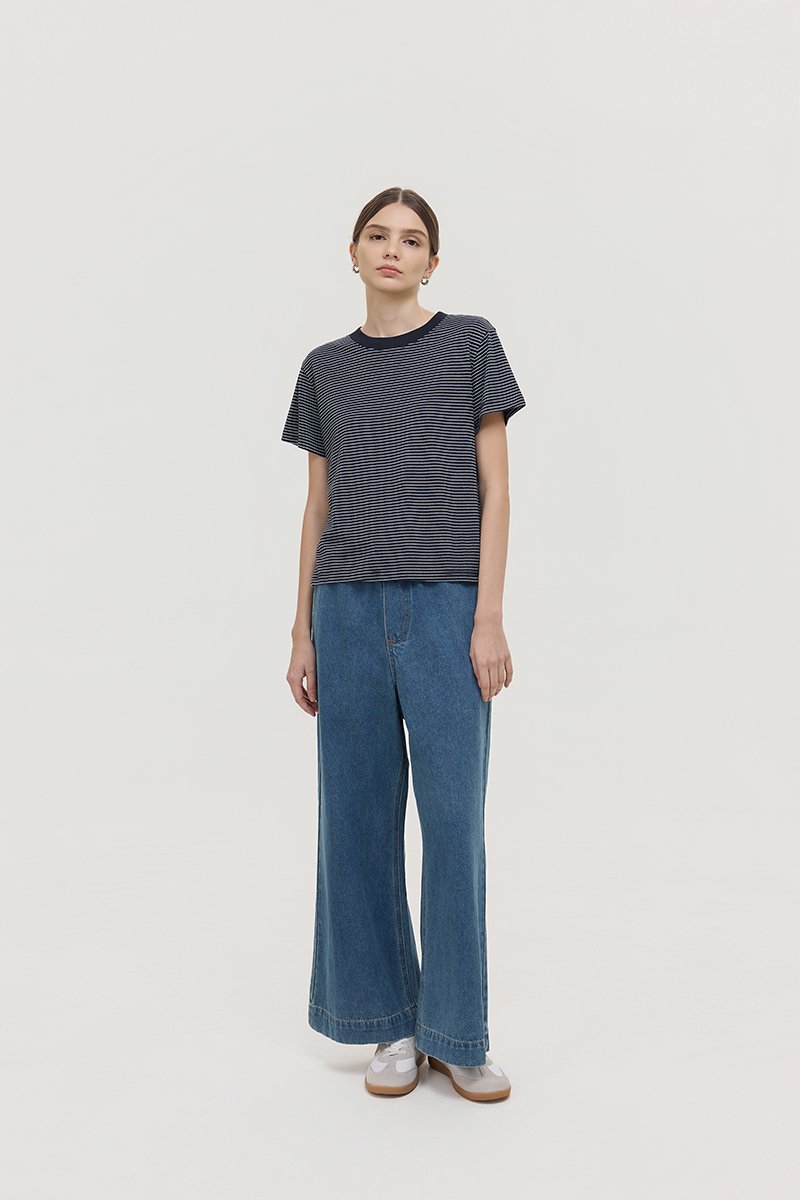 HANES STRIPED COTTON TEE