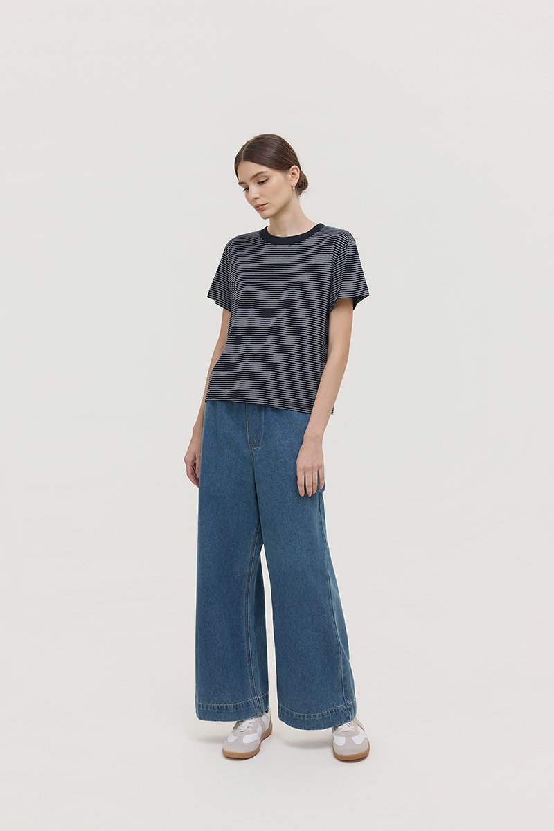 HANES STRIPED COTTON TEE