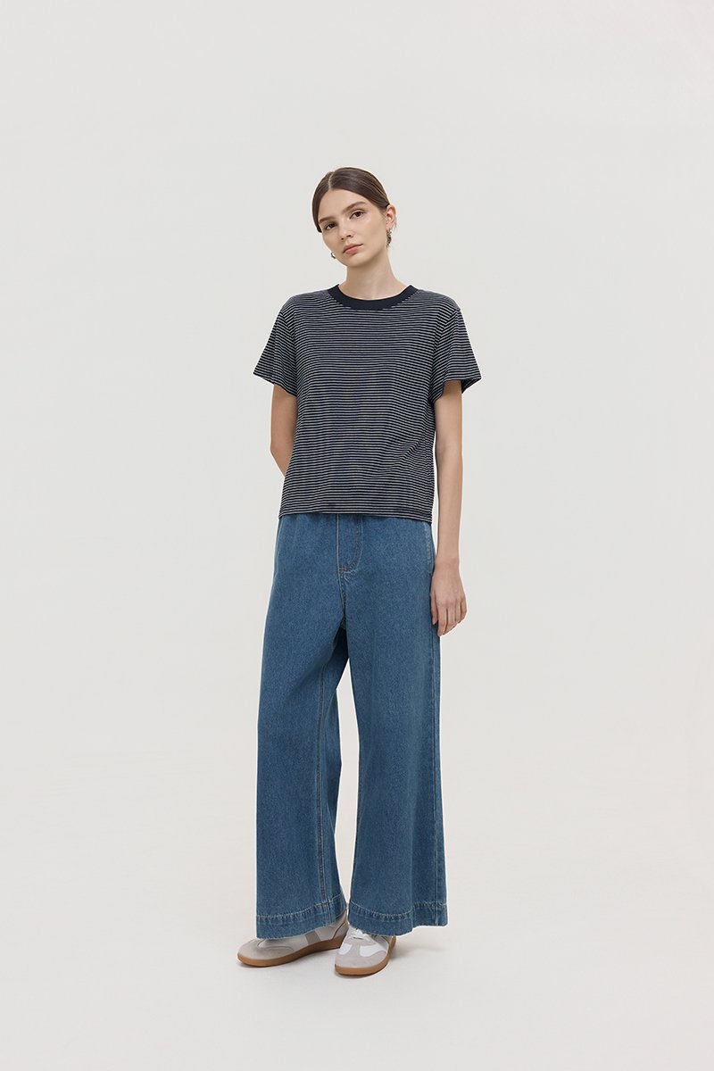 HANES STRIPED COTTON TEE