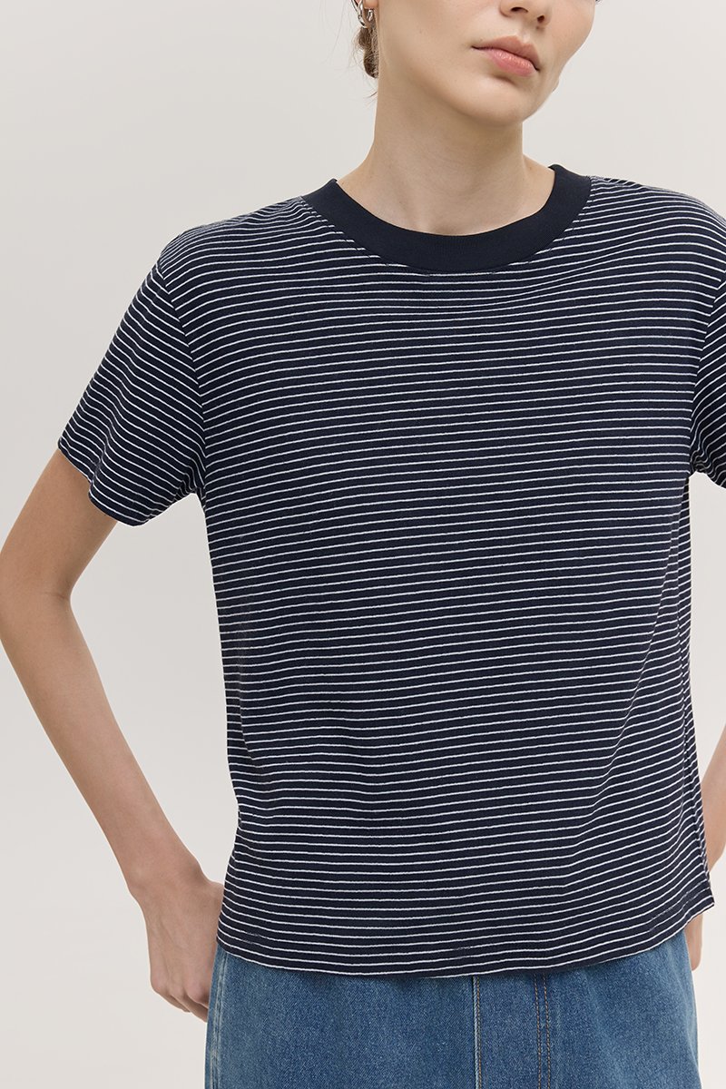 HANES STRIPED COTTON TEE