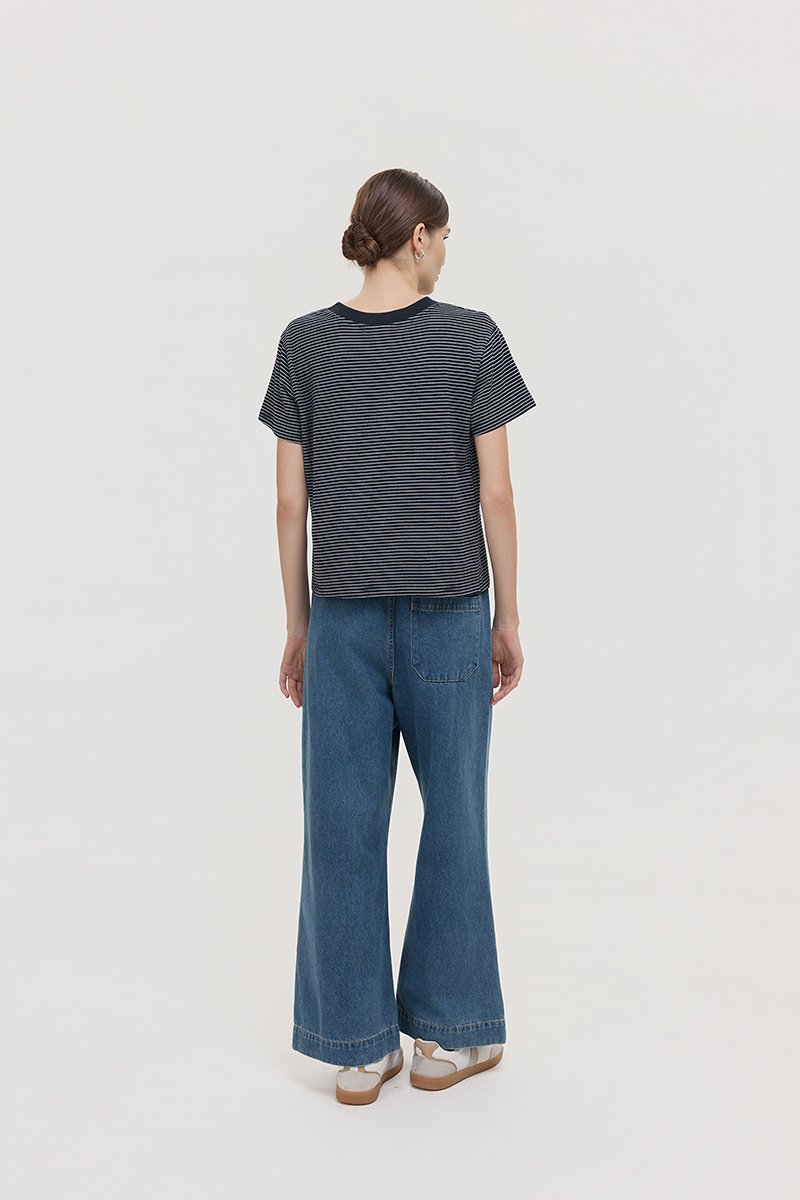 HANES STRIPED COTTON TEE