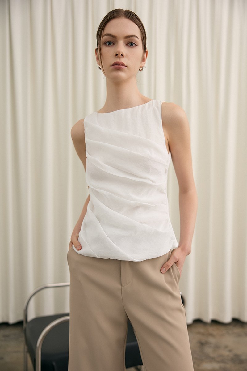 AYLIN PLEATED SLEEVELESS TOP