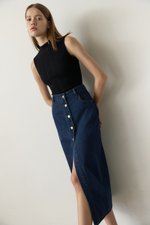 MARC BUTTONDOWN DENIM MIDI SKIRT