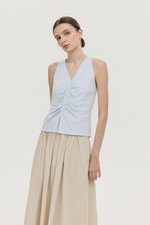 *PREORDER* KATIYA RUCHED LINEN TOP