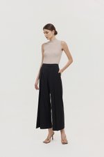 REGINE PIN STRIPED PLEATED WIDE LEG PANTS