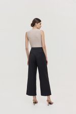 REGINE PIN STRIPED PLEATED WIDE LEG PANTS