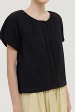 DYLIE COTTON LACE TRIM TOP