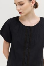 DYLIE COTTON LACE TRIM TOP