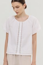 DYLIE COTTON LACE TRIM TOP