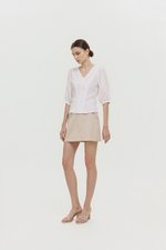 MIRANA PANELLED SLEEVED LINEN TOP