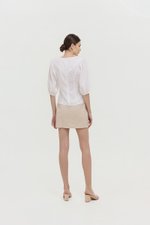 MIRANA PANELLED SLEEVED LINEN TOP