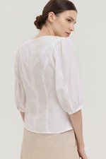 MIRANA PANELLED SLEEVED LINEN TOP