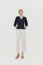 MIRANA PANELLED SLEEVED LINEN TOP