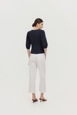 MIRANA PANELLED SLEEVED LINEN TOP
