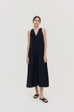 *PREORDER* RAYSA LINEN PLEATS HALTER DRESS W SASH